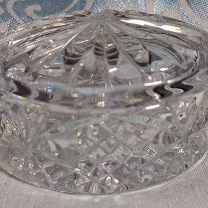 Waterford Society 1999 Gift Vtg  Oval Lidded Trinket Box Deeply Etched Diamonds